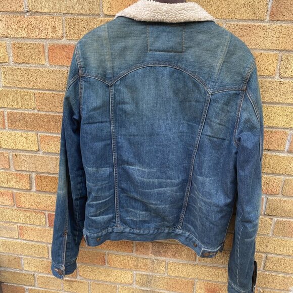 Vintage True Religion DALTRY Sherpa Denim Jacket XL Blue - Picture 8 of 10